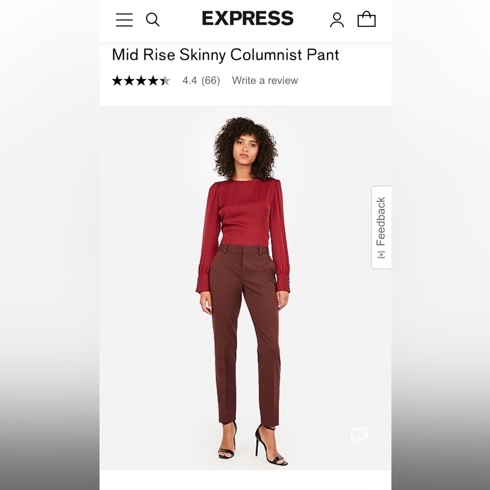 Express Mid Rise Skinny Columnist Pant in Black